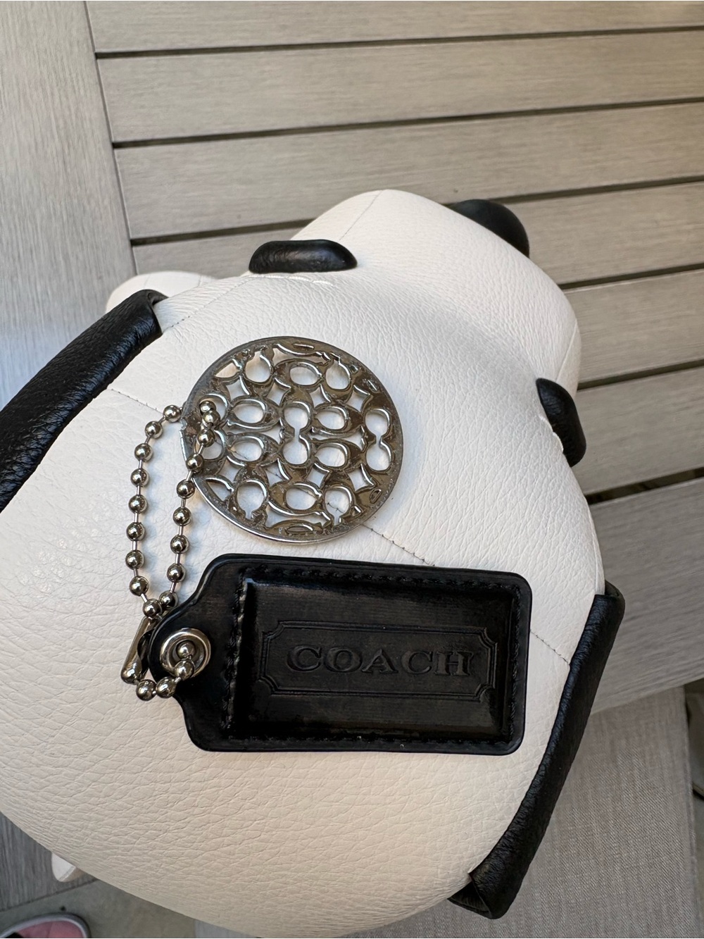 Black Silver Coach  Bag Charm